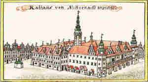 Rathaus von Mitternacht anzusehe - Ratusz, widok od północy